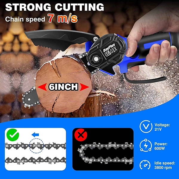 mini electric Cordless chainsaw.
