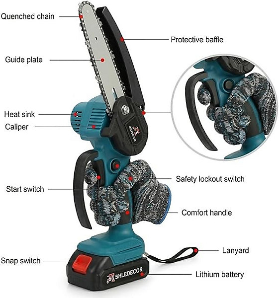 8-Inch Portable Cordless Mini Chainsaw.