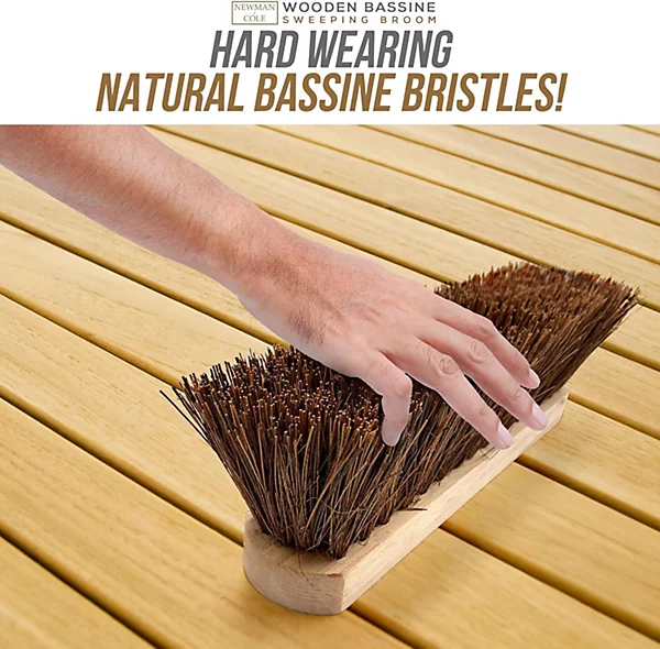 Yard Brush with Stiff Natural Wood.