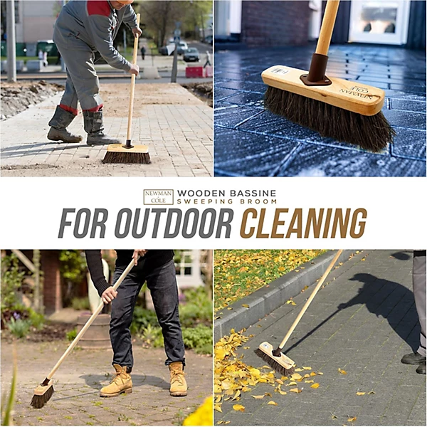 Yard Brush with Stiff Natural Wood.
