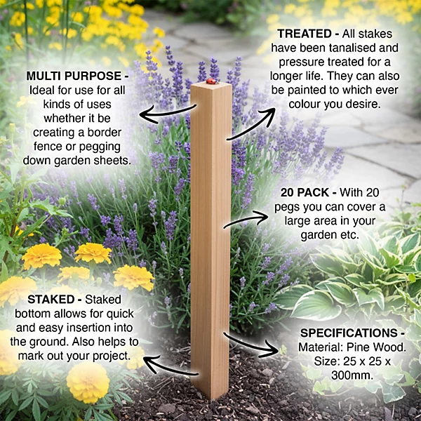 Square Wooden Fencing Stakes.