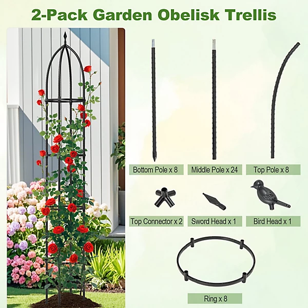 Tall Metal Obelisk Trellis.