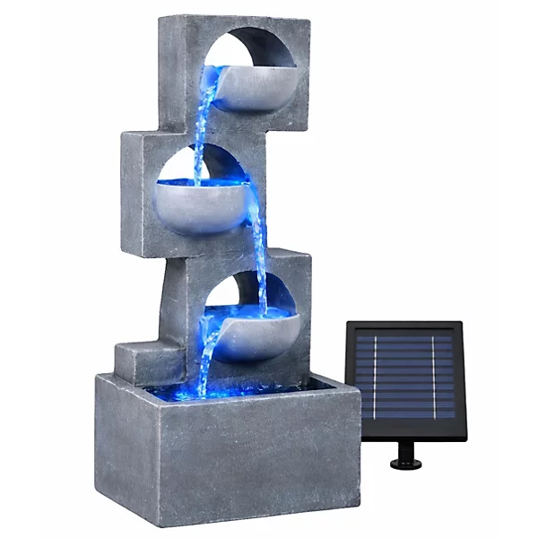 Geometric Steps Solar Fountain.